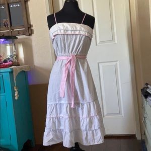 Vintage summer 70’s spaghetti straps white dress